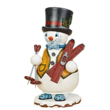 Load image into Gallery viewer, German Incense Smoker Gnome Ski teacher 14cm / 5inch - Authentic German Erzgebirge Smokers - Hubrig Volkskunst
