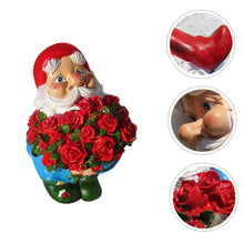 Load image into Gallery viewer, Cabilock 1pc Cute Resin Garden Gnome Holding Rose Charming Outdoor Decor for Garden Patio Lawn for Family and Friends
