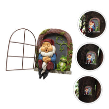 Load image into Gallery viewer, Happyyami Dwarf Figurine Resin Tree Decor Iron Window Hanging Garden Gnome Doll Home Ornament
