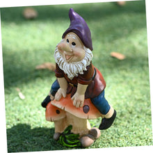 Load image into Gallery viewer, Happyyami Outdoor Garden Dwarf Statue Adorable Resin Figurine for Home Decor Desktop Lawn and Decoration Durable Eco-friendly Miniature Gnome Ornament
