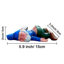 Load image into Gallery viewer, Lethogety Funny Garden Gnomes Outdoor Statues, 5.9 Inch Naughty Lying Figurine Wizard Dwarf Resin Sculpture Decoration for Lawn Patio Outside Yard Decor Novelty Housewarming Gift (Blue)
