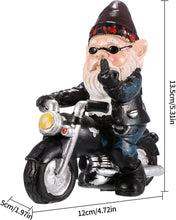 Load image into Gallery viewer, Biker Gnomes Garden Ornaments 13 cm Funny Gnome Riding Motorcycle Outdoor Statues Resin Garden Gnomes Figurines for Patio Lawn Yard Art Decoration
