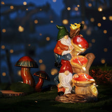 Load image into Gallery viewer, 10.8&#39;&#39; Garden Gnome Statue with Solar Lights – Funny Outdoor Gnomes for Yard, Lawn, Patio or Porch, Resin Gnome Figurines with LED Lights, Housewarming Garden Gifts for Mom, Dad, Women, Grandparents
