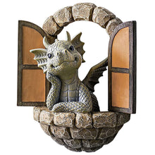 Load image into Gallery viewer, Courtyard Dinosaur Sculpture Wall Decoration, Weatherproof Resin Garden Statue Dinosaur Gnome Miniatures, Cute Dragon Garden Ornaments for Indoor Outdoor Wall Art Patio Yard Landscaping Decoration
