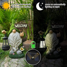Load image into Gallery viewer, Dbvnnsy Funny Resin Garden Gnome with Solar Light, Outdoor Solar Powered Gnome Statue for Yard, Lawn, Patio and Decorative Garden Ornament, Lantern
