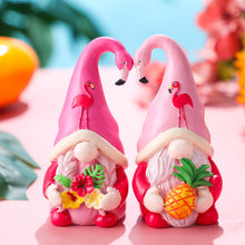 Load image into Gallery viewer, Shappy 2 Pcs Summer Gnomes Decor Flamingo Beach Tropical Tiered Tray Kitchen Table Home Decoration Small Statue Flamingo Lovers Gifts
