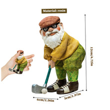 Load image into Gallery viewer, Funny Garden Gnome 4.7x2.4 Inch Playing Golf Funny Gnome Resin Golf Statue Novelty Ornaments for Pation Yard Lawn Indoor Tabletop Home Decor, Garden Gift
