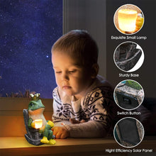 Load image into Gallery viewer, Gardenfans Miniature Frog Garden Statue with Solar Light Home Decor Fairy Garden Accessories Frog Decor for Patio, Balcony, Yard, Lawn Bedroom 2.3&quot;x3.3&quot;x5&quot;
