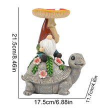 Load image into Gallery viewer, Garden Turtle Sculpture, Outdoor Lawn Ornament, Solar Turtle Decor, Solar Resin Figurine, Decorative Garden Light, Solar Turtle Feeder, Solar Powered Gnome Outdoor Yard Decor, Turtle Statue Feeder, S
