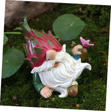 Load image into Gallery viewer, Happyyami Cute Resin Gnome Garden Statue for Outdoor Decor Lying Dragon Fruit Gnome Figurine Colorful Garden Ornament for Lawn and Patio Decoration

