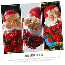 Load image into Gallery viewer, Cabilock 1pc Cute Resin Garden Gnome Holding Rose Charming Outdoor Decor for Garden Patio Lawn for Family and Friends
