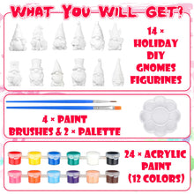 Load image into Gallery viewer, Sonwyoung 12 Pcs Seasonal Gnome Ceramics to Paint Ready to Paint Ceramics DIY Paint Your Own Gnome Statues Blank Ceramics Unpainted Gnome Figurines Kit with Brush Palette Paint for Adults Home Decor

