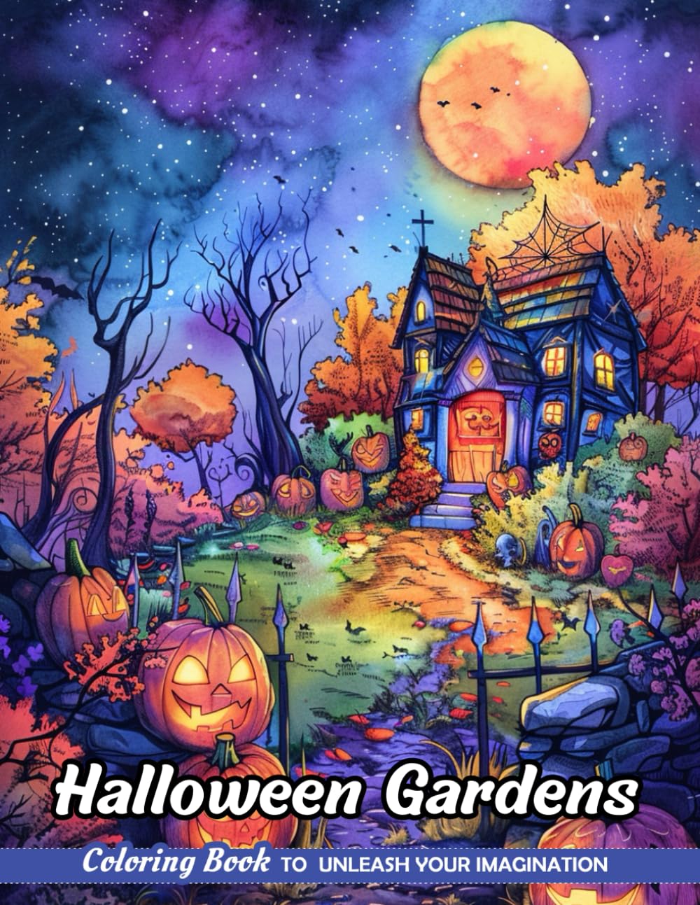 Halloween Gardens: Adult Coloring Book with Halloween Gardens for Stress Relief and Relaxation (Christmas Coloring Pages)