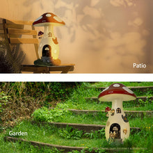 Load image into Gallery viewer, coonoe Fairy Houses for Outside - Solar Light Garden Decor, Solar Garden Decor, Waterproof Yard Mushroom Ornaments for Patio Lawn, Christmas, Birthdays, Unique Gift Ideas for Gardening Mom &amp; Grandma
