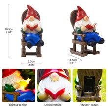 Load image into Gallery viewer, Solar-Powered LED Garden Light - Reading Gnome Statue with Book, Outdoor Decor for Patio, Yard &amp; Lawn Ornaments, Solar Gnome Gifts for Adults
