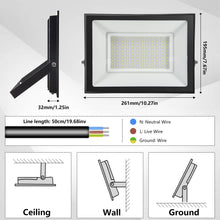 Load image into Gallery viewer, Loyal 100W LED Floodlight, 3000K Warm White 10000LM Outdoor Security Light, IP65 Waterproof Wall Light, Spot Lighting for Garden, Garage, Playground, Patio

