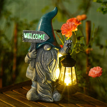 Load image into Gallery viewer, Yeomoo Solar Gnome with Lantern Garden Ornaments - Outdoor Welcome Decor for Balcony Yard Porch Lawn Resin Waterproof Accessories - Housewarming Gifts for Women Mum Wife
