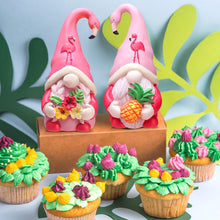 Load image into Gallery viewer, Shappy 2 Pcs Summer Gnomes Decor Flamingo Beach Tropical Tiered Tray Kitchen Table Home Decoration Small Statue Flamingo Lovers Gifts
