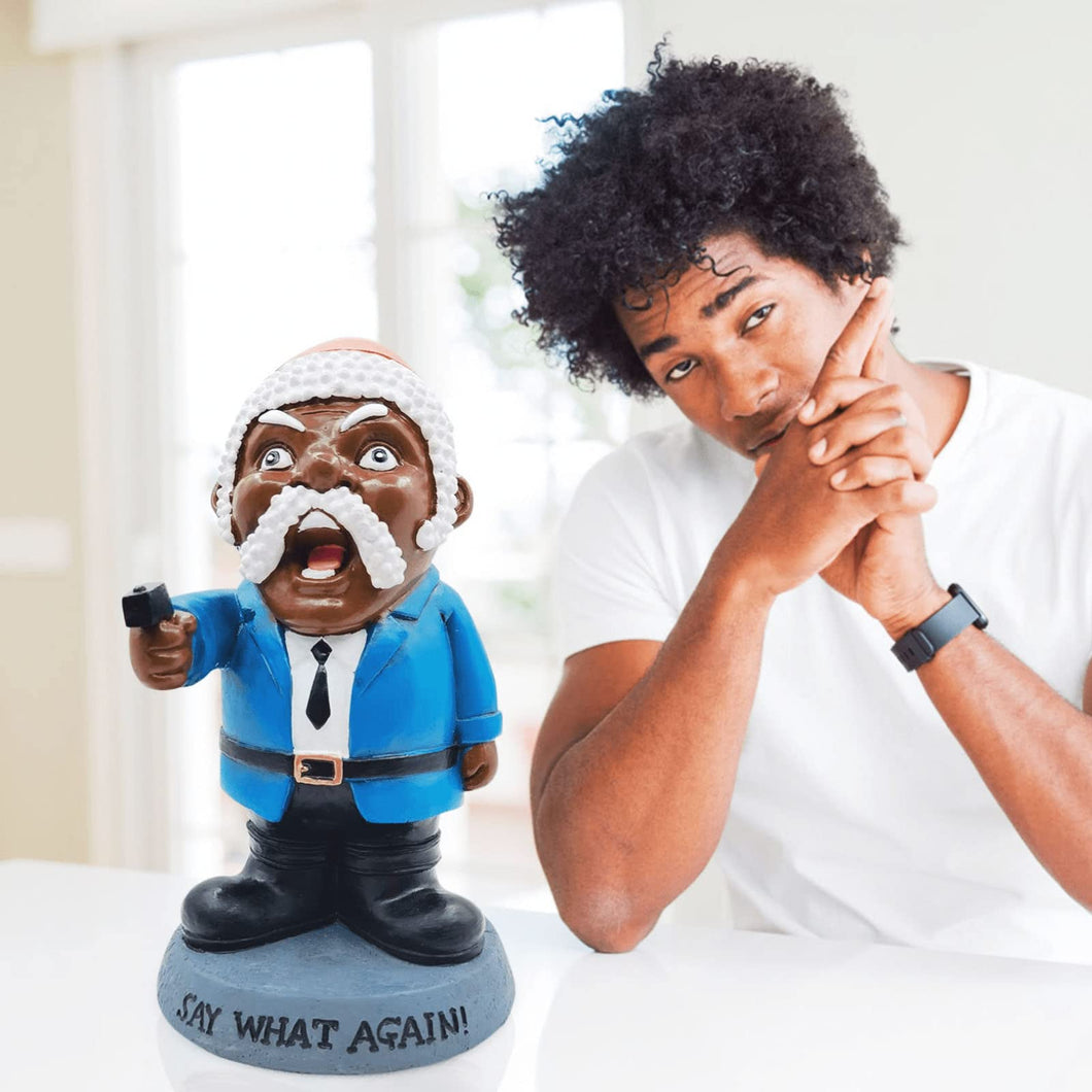 HAIFENGDA Say What Again Angry Garden Gnome, Funny Gnome with a Weapon Resin Ornaments, 9