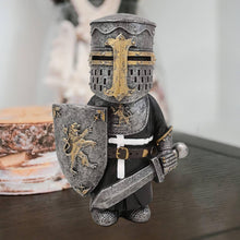 Load image into Gallery viewer, Garden Gnome Guard, Resin Sculpture Ornament Decor, Funny Knights of the Cross Templar Gnome Sculptures Resin Statue, Resin Craft Ornaments for Lawn
