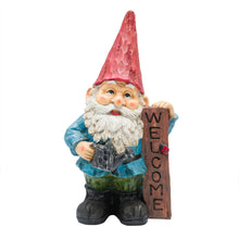 Load image into Gallery viewer, Alpine Corporation WQA1068 Garden Welcome&#39; Sign Gnome Statue, Multicolor
