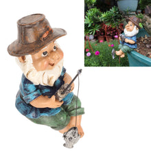 Load image into Gallery viewer, BAFOVY Fishing Gnome Sitter, Funny UV Resistant Decorative Outdoor Garden Lawn Gnome, Hand Cast Resin Statue for Garden Patio, Outdoor Pond or Salt Water Pool
