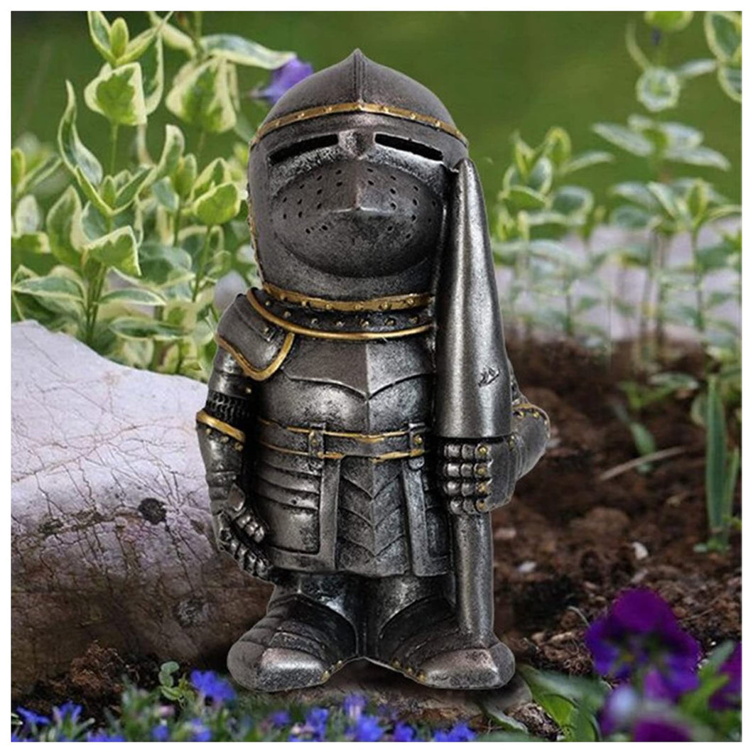 Garden Knight Gnome Statue Ornament-Resin Knight Desktop Ornament, Soldier Miniature Figure Collection Home Decoration,