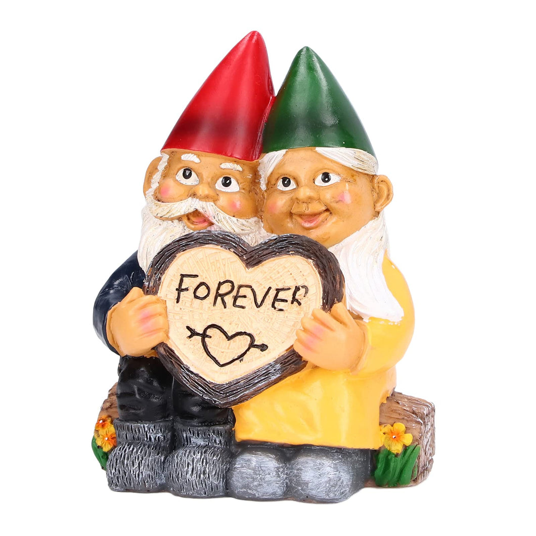 HERCHR Garden Gnomes: Funny Couple in Love - Outdoor Decoration Statue, 4.7×2.8×5.7in, Perfect for Home Garden Patio Lawn
