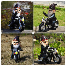 Load image into Gallery viewer, LUFEIS Gnome Statue, Riding Dwarf Statue, 13.5cm Outdoor Funny Garden Gnomes Decoration, Resin Dwarf Figurine Riding Motorcycle, Waterproof Gnome Figurine for Garden Yard Patio Lawn Decoration
