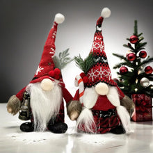 Load image into Gallery viewer, eBoutik - Set of 2 Christmas Gonk Plush Ornaments Decor, Cute Traditional Mr &amp; Mrs Santa Claus Handmade Gnome, Tomte Swedish Elf Xmas Home Decorations
