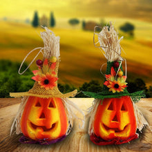 Load image into Gallery viewer, MOMILA 2 pack Led Gnomes Curved Pumpkin Halloween Decor, 8.6&#39;&#39; Lighting Mini Lantern Flame Less Candle, Glowing Swedish Tome Dwarf Home Decor Garden Bar Restaurant
