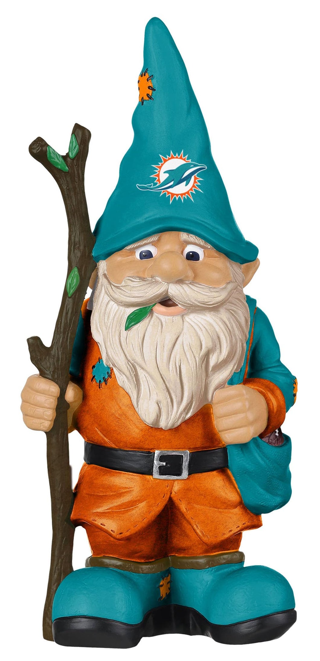 FOCO Miami Dolphins NFL Holding Stick Gnome 10.5 Inches Tall, Multicolor Team Colors
