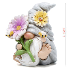Load image into Gallery viewer, Hodao Spring Gnome Decoration Flower Gnomes Ornaments Decor Gifts Summer Gnomes Figurines Spring Gnomes for Garden Decor Spring Sculptures Gifts for Outdoor Decor for Mom, Grandma (Grey-Man)
