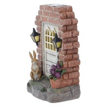 Load image into Gallery viewer, Azuma Fairy Door Solar Powered Garden Ornament Yellow LED Lights Outdoor - Rabbit
