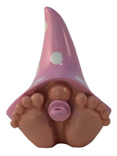 Load image into Gallery viewer, GlitZGlam Miniature Baby Girl Gnome “Chloe” – the Baby Gnome with the Pink Polka Dot Hat for the Fairy Garden
