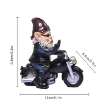 Load image into Gallery viewer, Lievevt Garden Gnome Statue Naughty Gnome Motorcycle Statue Axle Grease The Biker Christmas Decoration Ornaments For Lawn Patio Yard Indoor Outdoor Holiday Home Office

