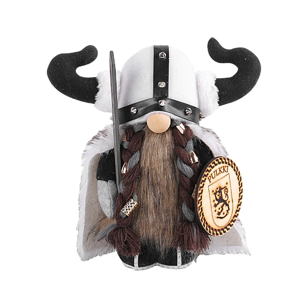 Gnome Doll, Plush Doll, Vikings Theme Dwarf Style Vintage Uniques Faux Furs Gladiator Statue Handmade Artwork Soft Material, Gnome Decor for Garden Ornaments
