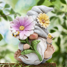Load image into Gallery viewer, Hodao Spring Gnome Decoration Flower Gnomes Ornaments Decor Gifts Summer Gnomes Figurines Spring Gnomes for Garden Decor Spring Sculptures Gifts for Outdoor Decor for Mom, Grandma (Grey-Man)
