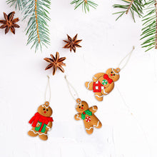 Load image into Gallery viewer, Jagowa Christmas Gingerbread Man Ornament Set - 12 Plastic Figurines for Xmas Tree Decoration, Festive Holiday Party, Home &amp; Kids
