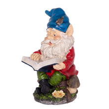 Load image into Gallery viewer, Alpine Corporation 34 cm Tall Outdoor Garden Gnome Reading a Book Yard Statue Decoration
