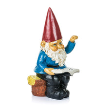 Load image into Gallery viewer, Garden Gnome Statue In Reading Book Gnomes Dwarfs 9.5 Ih, Polyresin, Full Color Funny Lawn Ornaments and Statues
