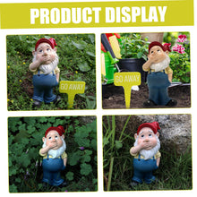 Load image into Gallery viewer, Happyyami 1set Garden Gnome Statue Funny Gnome Decor for Outdoor Spaces Durable Garden Marker for Lawn Patio for Nature Lovers Housewarming
