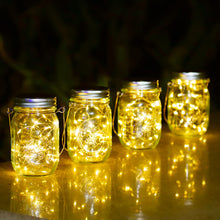 Load image into Gallery viewer, Solar Mason Jar Lights - 4 Pack 30led Solar Garden Lights Outdoor Solar Lanterns Solar Hanging Lights IP65 Waterproof Indoor/Outdoor Decorative Lights for Patio Wedding Yard Lawn Party (Warm White)
