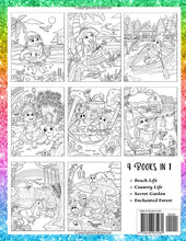 Load image into Gallery viewer, 100 Whimsical Gnomes Coloring Book: Beach Life, Country Life, Secret Garden &amp; Enchanted Forest: Garden Gnomes &amp; Scandinavian Christmas Gnomes (Gnome Coloring Book)
