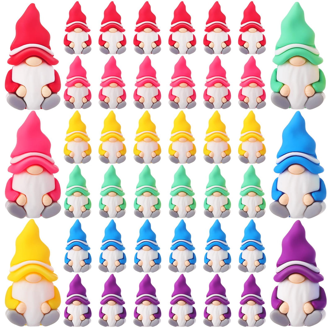 DoubleFill 30 Pcs Mini Gnomes Figurines Tiny Fairy Garden Spring Gnomes Statue Bulk for Goody Bag Stuffers Filler Party Favors Gifts Decor Home Garden Dollhouse Micro Landscape Accessories