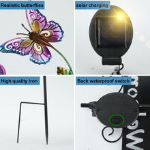 Load image into Gallery viewer, LOVERUIS Solar Lights Outdoor Garden Butterfly Welcome Sign with Cracker Ball Waterproof Butterflies Garden Ornament Gift for Mom Wife
