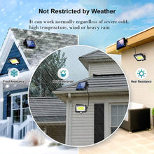 Load image into Gallery viewer, Solar Lights Outdoor Garden,100 LED Solar Motion Sensor Safety Lights,Solar Wall Lights with 5m Cable,Three Lighting Modes,IP65 Waterproof Solar Lights,Used in Gardens,Courtyards,Corridors,Garages
