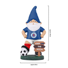 Load image into Gallery viewer, FOCO Officially Licensed Rangers FC Keep Off The Pitch Football Garden Gnome
