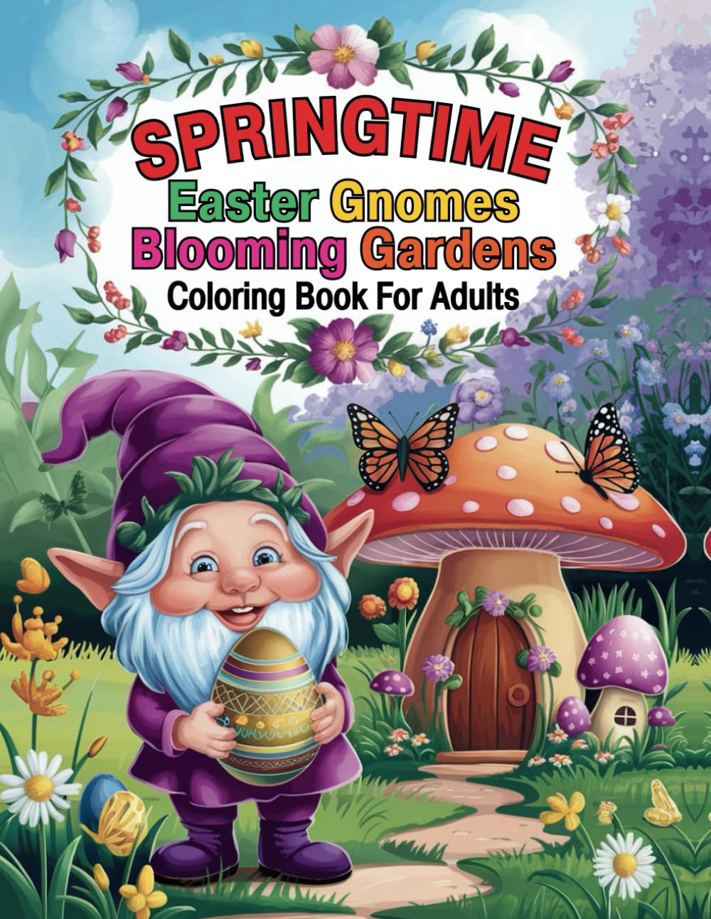 Springtime Easter Gnomes and Blooming Gardens: A Delightful Coloring Book for Adults: Celebrate Spring with Whimsical Gnomes, Beautiful Gardens and Relaxing Art!