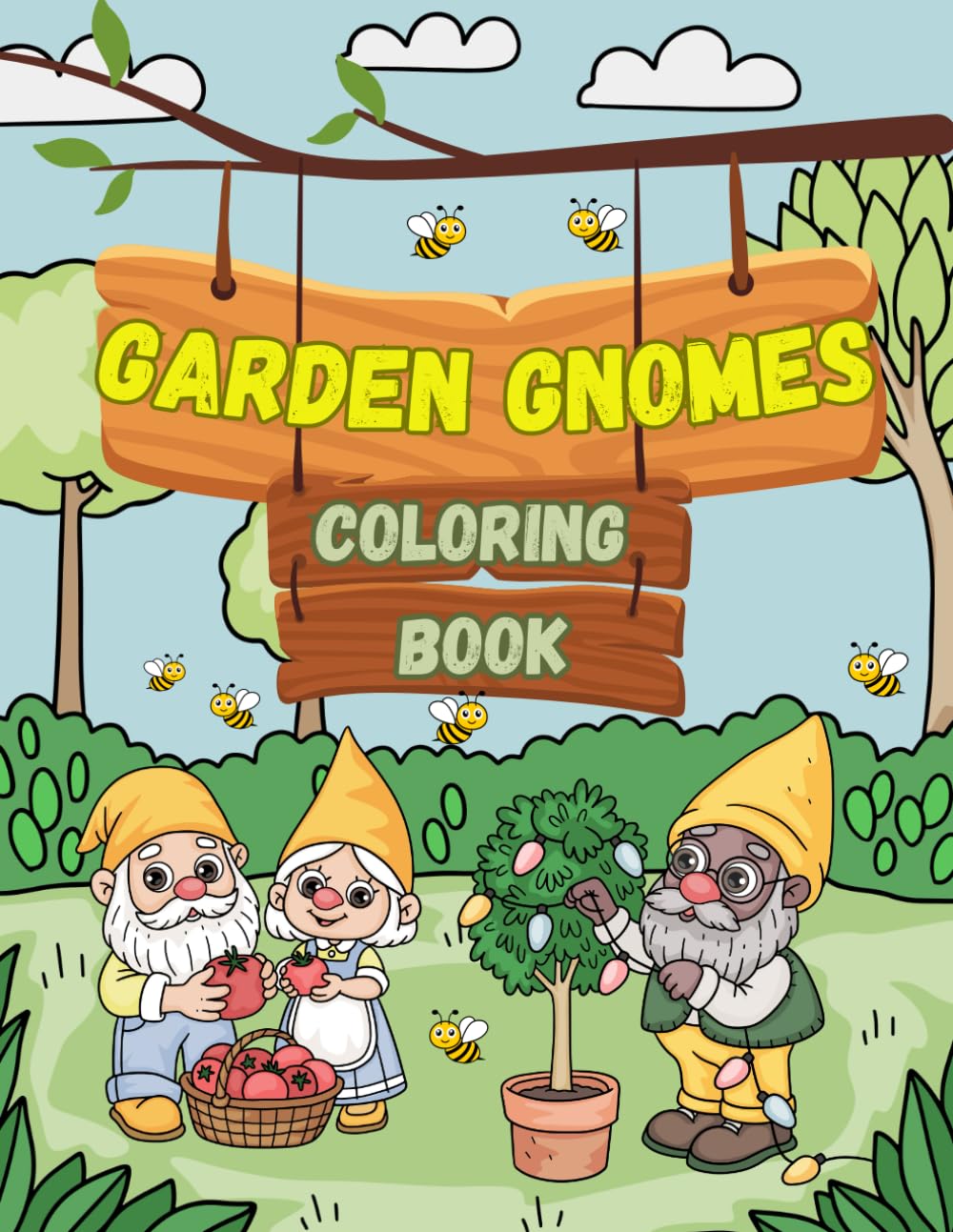 Garden Gnomes Coloring Book for Adults.: 45 Bold and Easy Beautiful Desings for Kids and Adults. Cute and Relaxing.
